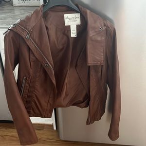 American Rag -Brown Leather Jacket size M. Barely worn and in great condition
